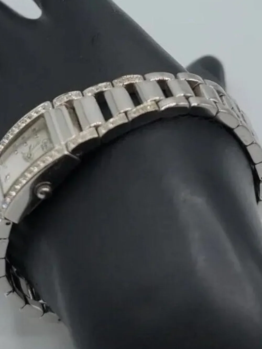 Caravelle By Bulova Ladies Watch A4 18mmPave Rhinestone Mother Of Pearl Face 7